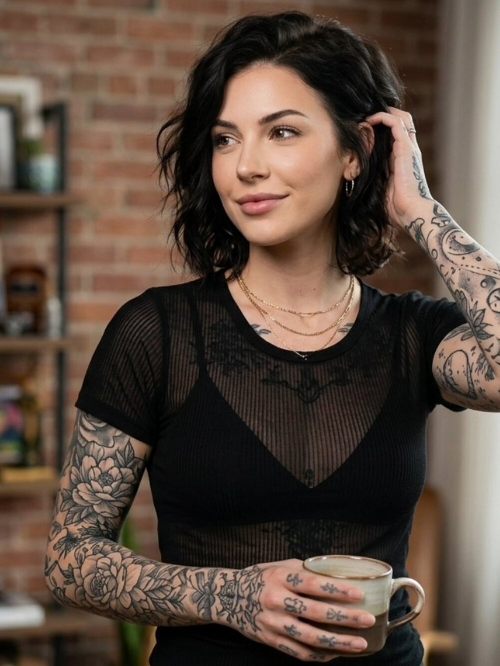 Lulus Black Short Sleeve Cropped Baby Tee - Medium